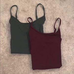 green thin strap tank